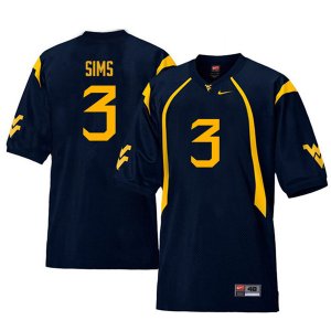 Men's West Virginia Mountaineers NCAA #3 Charles Sims Navy Authentic Nike Retro Stitched College Football Jersey TG15L40VM